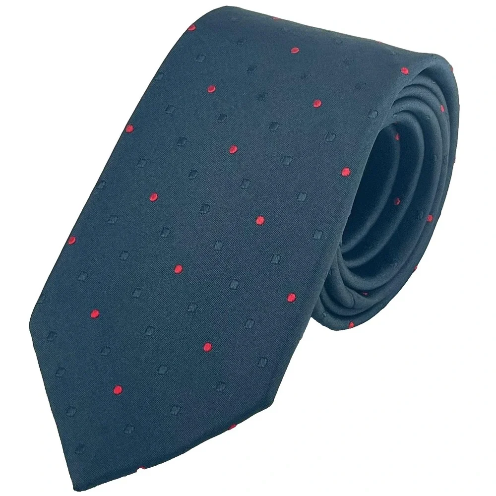 Lubin's Westchester Silk Tie Black Red Polka Dot 3